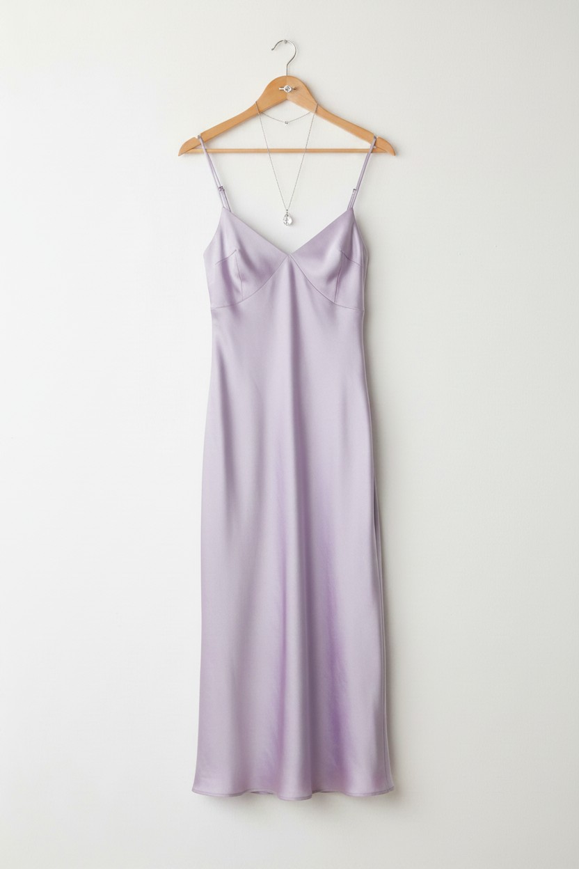 Front view 1 – full length on hanger against white wall