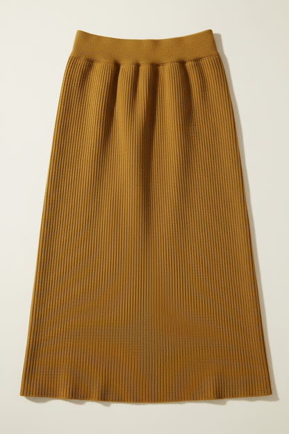 Front view 2 – close-up elasticated waistband and rib knit texture