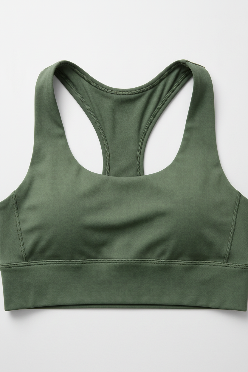 Front view 2 – close-up sports bra racerback and underband detail