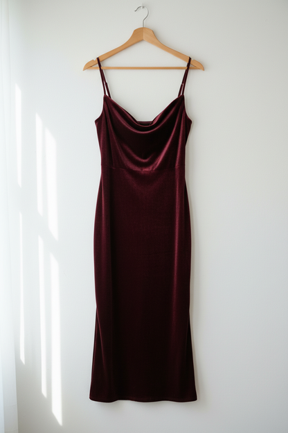 Front view 1 – full length on hanger against white wall