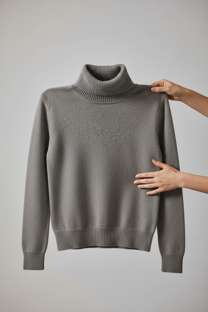 Front view 1 – folded flat lay on cream surface